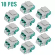 10 Pcs LC/UPC OM3 Duplex Multi Mode Fiber Optical Coupler Keystone Jack Aqua