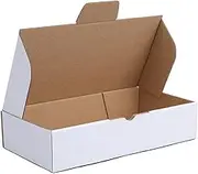 White Mailing Boxes – 210 x 110 x 45mm Die Cut Corrugated Cardboard Shipping Boxes for Small Items & Gifts – Pack of 100 pcs (B94)