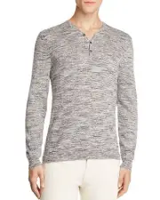 John Varvatos USA Y1475T1B-BHA2B SPACE DYED LONG SLEEVE BASIC HENLEY Large New
