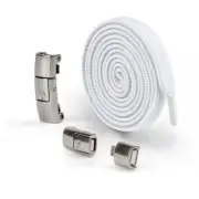 White Elastic No Tie Boot Sneakers Flat Replacement Shoe Laces Strings #2001