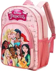 [William Lamb] Disney Princess Kids Childrens Premium Backpack School Rucksack Travel Bag Boys Girls with side mesh pocket and front zipped pocket,Multicolour,36.7cm (H),26cm (W),13cm (D),02909,