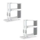 Plastic 2 Layer Rotating Storage Shelf Pull-Type Spice Rack Countertop