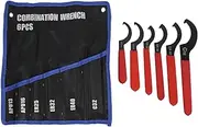 LOCADENCE 6Pcs Coilover Spanner Wrench Set, Universal Shock Wrench, APU13 16 ER25 32 40 C32 Steel Adjustable Shock Spanner Hook Wrench, Coilover Adjustment Tool