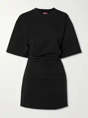 [STAUD] STAUD - Truman Gathered Stretch-jersey Mini Dress - Black - x small x small Black