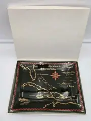Vintage EASTERN STEAMSHIP LINES NEW SS BAHAMA STAR & SS ARIADNE GLASS DISH VALET