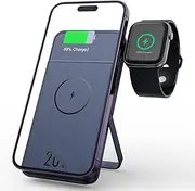 Harnim 10000mAh for Magsafe Power Bank with Watch Charger, Foldable Stand, Fast Portable Charger for iPhone 14/15/16 Pro/16 Pro Max, for All Smartphones, Travel Accessories, Luggage & Travel Gear