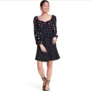 RIXO for Target Multicolor Polka DotLong Sleeve Short Dress RetroMixed Print s
