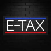 E Tax Sign for Business Displays | LED Flex Neon | 32"W x 13"H x 1"D