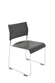 RAPIDLINE WIMBLEDON CHAIR No Arms Chrome Sled Base Black Polypropylene Seat and Back