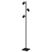 Eglo Lighting Cartagena 3LT 15W GU10 LED Floor Light- 4000K - Black/Wood