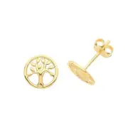 Tree Of Life Studs Earrings Yellow Gold
