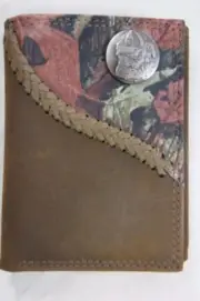 ZEP-PRO Georgia Bulldogs MASCOT Fence Row Camo Leather Trifold Wallet Tin Box