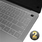 Thin Keyboard Cover Protector (2018+ MacBook Air 13" A1932), 2packs, Black+Clear