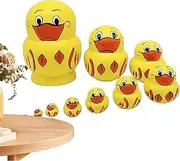 Russian Stacking Dolls - Lovely Yellow Duck Handmade Russian Nesting Doll Set,Kid Funny Educational Learning Toys for Living Room, Bedroom, Offices