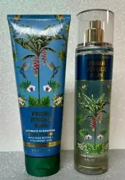 Bath & Body Works Fresh Jungle Rain Body Mist & Body Cream Full Size Set