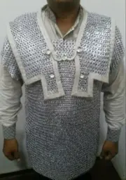 Roman Lorica Hamata Flat Riveted With Washer Aluminum Chainmail Shirt LARP