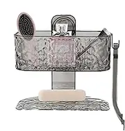 Acunny Double Layer Wall Suction Shelf, Suction Storage Wall Shelf, Fabric Paper Towel Shelf Suction for Bathroom, Ventilated Tray, Home Organiser, No Punching with Clip for Shower Bath, Kitchen