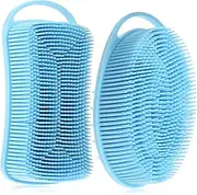 Ipetboom 2pcs Body Scrubbers for Use in Shower Simple Wipes Wand Facial Cleansing Brush Exfoliating Face Wash Power Paste Strainers Exfoliating Body Scrubber Sponge Tanner Stain