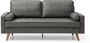 HEQS Coogee 2.5 Seater, Faux Leather Sofa, Grey, Leatherette Sofa, Contemporary, Living Room Furniture