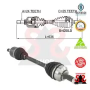 Front Axle Left Drive Shaft Suit PEUGEOT 207 1.6 16V RC 207 (WA_, WC_) (for: Peugeot)