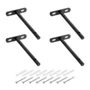 4 Set Floating Shelf Bracket 6", T Brackets for Shelves with Screws, Black