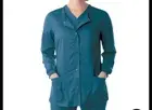 Scrub Zone Landau Wn's Jewel Neck Snap Front Scrub Jacket Caribbean Blue Mediu