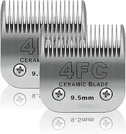 BESTBOMG Pack of 2 Replacement Blades for Dog Grooming Compatible with Heiniger/Moser Max45/Andis/Oster A5 Series Size 4FC 3/8" Cutting Length