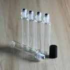 10pcs 10ml Glass Roll on Bottles Essential Oil Perfume Metal Roller Ball Bottle