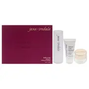 Reflections Makeup Kit by Jane Iredale for Women - 3 Pc Gift Set Glow Time Highlighter Stick - Solstice, 24K Gold Dust Shimmer Powder, 0.24oz Smooth Affair Illuminating Glow Face Primer Mini