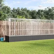 Aviary with Steel Mesh for Birds, Outdoor Pet Habitat with Ample Activity Room, Cage with Lockable Door, Accessories for Birdcages - 1250.5 x 107 x 212 cm