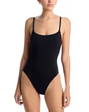Robin Piccone Ava Lace Up One Piece Swimsuit