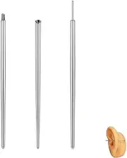 [JeiibrZui] Stainless Steel Piercing Taper, 3Pcs Mixed Body Piercing Needles, Threadless Assistant Tool, Screw On Insertion Pin, Curved Piercing Stretching Kit for Ear, Nose, Belly, Lip, Eyebrow, 28mm,