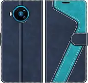 [MOBESV] Leather Phone Case for Nokia 8.3 5G Case, Nokia 8.3 5G Flip Case Cover for Nokia 8.3 5G Mobile Phone Cases, Fashion Blue