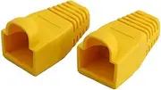 RJ45 Connector Plug Protective Sleeve Cover Cap Compatible with CAT5E/6 Cable USB Connectors Pc Case(20Pcs,Yellow)