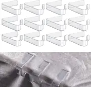 12Pcs Plastic Tablecloth Clips, Transparent Picnic Tablecloth Clips for Outdo...