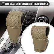 Universal Car Gear Shift Cover Automatic Shift Gear Cover Faux Leather Beige