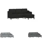 3-Seater Sofa Couch with Footstool Lounge Sofa Chair Settee Fabric vidaXL