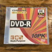 DVD+R New Sealed Computer Essentials 4.7 GB 120 Min Recordable Discs Data Video