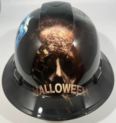 New Full Brim Hard Hat Custom Hydro Dipped HALLOWEEN HORROR MOVIE