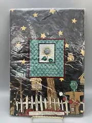 Debbie Mumm 60" Halloween Round Vinyl Tablecloth Frankie & Broomhilda NEW