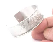 Branch Silver plated brass textured bangle adjustable bracelet 20x60mm Raf2-BRC