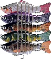 Fishing Lure - 5X Realistic Rating Lures -Swimbait Segmented Lure | Fishing Fish - CEB Multisection Fish for Freshwater External Fishing Equipment