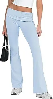 [SVALIY] Womens Flare Leggings Yoga Pants Women Fold Over Bootcut Lounge Workout Pant