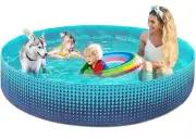 Jasonwell Foldable Dog Kiddie Pool - Hard Plastic Kids Paddling Pool Toddler...