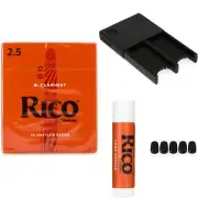 D'Addario Rico Bb Clarinet Reeds Accessories Bundle - 2.5 (10-pack)