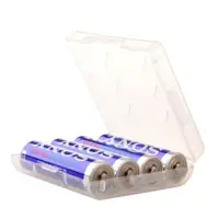 在飛比找PChome24h購物優惠-3號 電池 四入裝收納盒/白透明色 (3個)