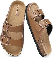 [XTJSCBDSH] Kids Sandals Boys Girls Slide Adjustable Back Strap Cork Toddler Slippers Casual Summer Shoes Open Toes with Cork Footbed