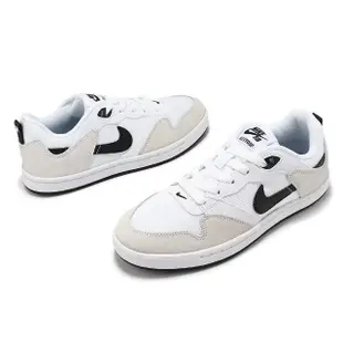 【NIKE 耐吉】滑板鞋 SB Alleyoop GS 大童 女鞋 米白 黑 休閒鞋 麂皮(CJ0883-100)