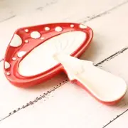 Fungi Fun Ceramic Mushroom Spoon Rest: Stove Top & Kitchen Counter Utensil Ho...