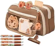 Capybara Pencil, Large Capacity, Pencil Pouch, Cute Design, Fun Accessory, Multi-Layer Pouch Capybara Print Multi-Layer Pencil Pouch, Pen Holders for Office Supplies Teen Girls